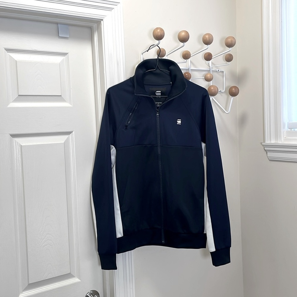 G-Star - Y2K Long Sleeve Track Zip Up Jacket - Navy / White - Small
